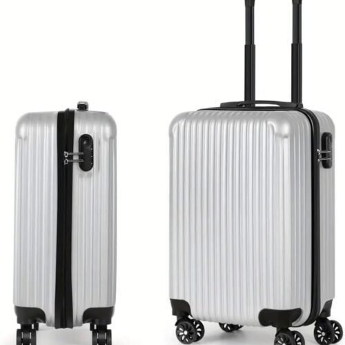 Hardshell Carry-On Luggage, 20-Inch Trolley Suitcase, 4-Wheel Spinner, Multiple Colors (silver, 20 in)