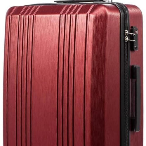 Luggage Hardshell Suitcase with  Lock, Spinner Carry On Lightweight (wine red, S(20in_carry on))