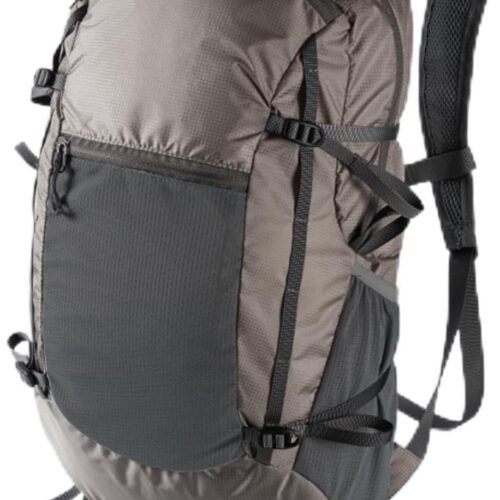 Khaki-grey ultralight foldable hiking backpack