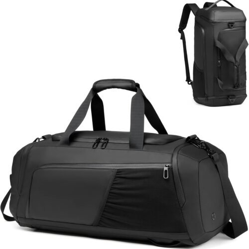Gym Duffle Bag Waterproof Sports Duffel Bags Travel Weekender Bag for Men Women Overnight Bag with Shoes Compartment, Black, Fashion,business,weekender Overnight Bag,gym Bag