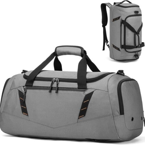 Travel Duffle Bag Sports Gym Duffel bag, Grey, 22 Inches, Travel Duffle Bag Backpack