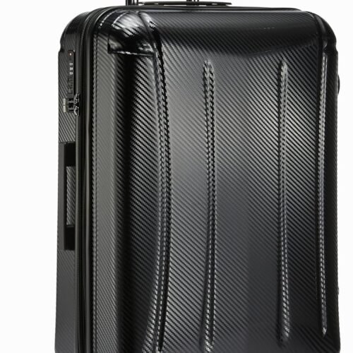 30-Inch Hardside Checked Luggage With  Lock, Hardshell Suitcase With Wheels, Expandable For Up to 12.5% More Space, With Scratch-Resistant Surface, 8 Multi-directional Wheels, Black